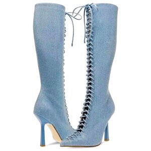 Steve Madden Denim Lace Up Tall Boots!